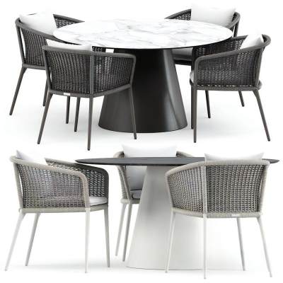 KNOT ARMCHAIR AND CONE II DINING TABLE